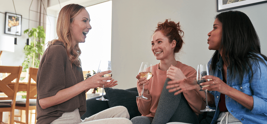 women enjoying drinks